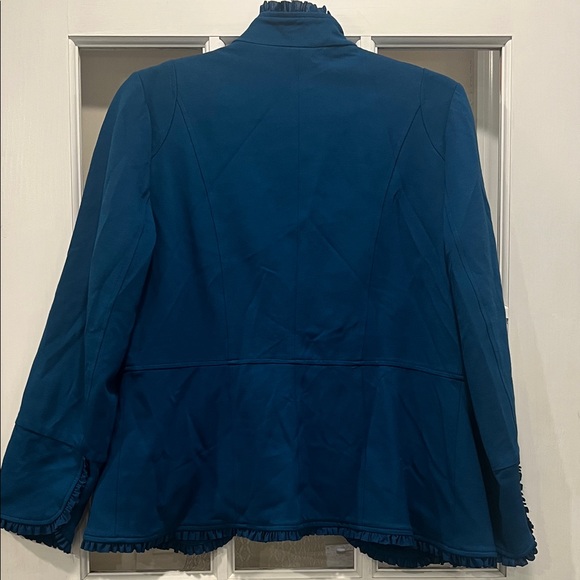 Chico's Deep Blue Ruffled Blazer - Picture 8 of 12